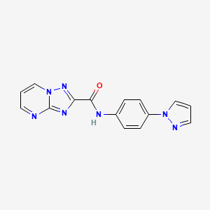 molecular formula C15H11N7O B14927377 N-[4-(1H-pyrazol-1-yl)phenyl][1,2,4]triazolo[1,5-a]pyrimidine-2-carboxamide 