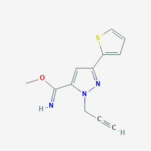 molecular formula C12H11N3OS B1492738 methyl 1-(prop-2-yn-1-yl)-3-(thiophen-2-yl)-1H-pyrazole-5-carbimidate CAS No. 2098118-78-4