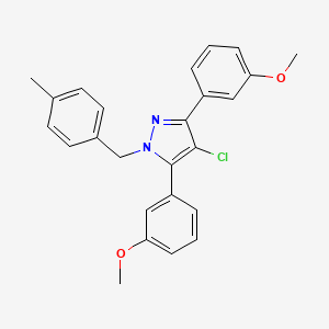molecular formula C25H23ClN2O2 B14927397 4-chloro-3,5-bis(3-methoxyphenyl)-1-(4-methylbenzyl)-1H-pyrazole 