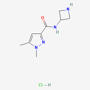 molecular formula C9H15ClN4O B1492745 N-(azetidin-3-yl)-1,5-dimethyl-1H-pyrazole-3-carboxamide hydrochloride CAS No. 2098122-55-3