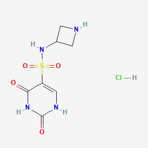 molecular formula C7H11ClN4O4S B1492746 N-(azetidin-3-yl)-2,4-dioxo-1,2,3,4-tetrahydropyrimidine-5-sulfonamide hydrochloride CAS No. 2098018-51-8