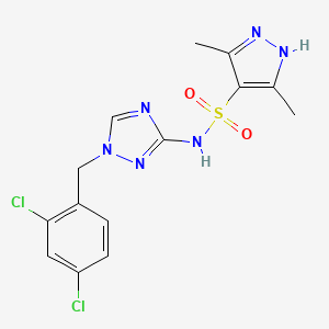 molecular formula C14H14Cl2N6O2S B14927462 N-[1-(2,4-dichlorobenzyl)-1H-1,2,4-triazol-3-yl]-3,5-dimethyl-1H-pyrazole-4-sulfonamide 