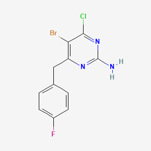 molecular formula C11H8BrClFN3 B1492747 5-Bromo-4-chloro-6-(4-fluorobenzyl)pyrimidin-2-amine CAS No. 2098093-29-7