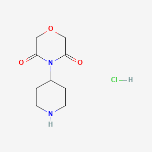 molecular formula C9H15ClN2O3 B1492748 4-(Piperidin-4-yl)morpholine-3,5-dione hydrochloride CAS No. 2098129-61-2