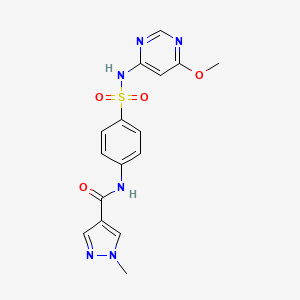molecular formula C16H16N6O4S B14927549 N-{4-[(6-methoxypyrimidin-4-yl)sulfamoyl]phenyl}-1-methyl-1H-pyrazole-4-carboxamide 