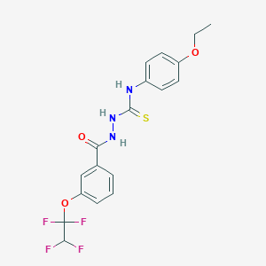 molecular formula C18H17F4N3O3S B14927564 N-(4-ethoxyphenyl)-2-{[3-(1,1,2,2-tetrafluoroethoxy)phenyl]carbonyl}hydrazinecarbothioamide 