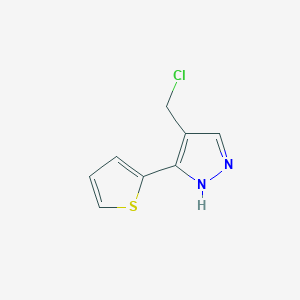 4-(chloromethyl)-3-(thiophen-2-yl)-1H-pyrazole