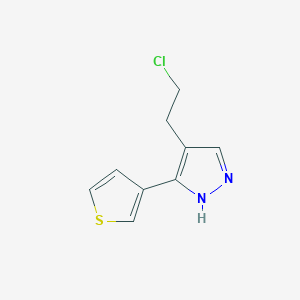 molecular formula C9H9ClN2S B1492758 4-(2-氯乙基)-3-(噻吩-3-基)-1H-吡唑 CAS No. 2091617-83-1
