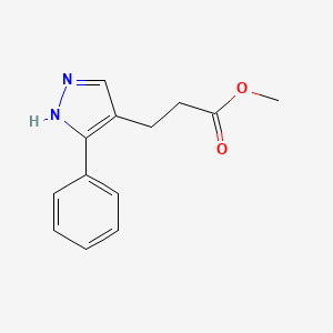 molecular formula C13H14N2O2 B1492760 methyl 3-(3-phenyl-1H-pyrazol-4-yl)propanoate CAS No. 2098018-29-0
