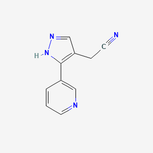2-(3-(pyridin-3-yl)-1H-pyrazol-4-yl)acetonitrile