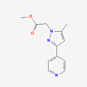 molecular formula C12H13N3O2 B1492764 methyl 2-(5-methyl-3-(pyridin-4-yl)-1H-pyrazol-1-yl)acetate CAS No. 2098046-55-8