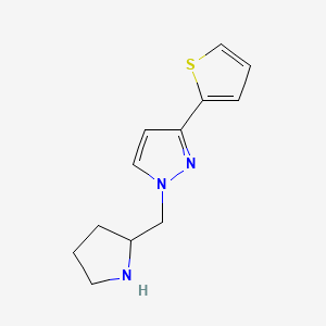 molecular formula C12H15N3S B1492765 1-(pyrrolidin-2-ylmethyl)-3-(thiophen-2-yl)-1H-pyrazole CAS No. 2098110-60-0