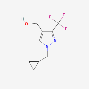 molecular formula C9H11F3N2O B1492768 (1-(cyclopropylmethyl)-3-(trifluoromethyl)-1H-pyrazol-4-yl)methanol CAS No. 2098082-67-6