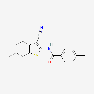 molecular formula C18H18N2OS B14927749 N-(3-cyano-6-methyl-4,5,6,7-tetrahydro-1-benzothiophen-2-yl)-4-methylbenzamide 