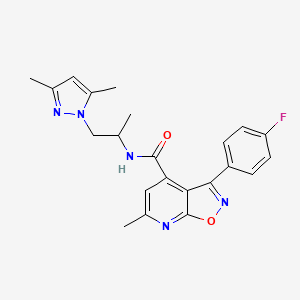 molecular formula C22H22FN5O2 B14927784 N-[1-(3,5-dimethyl-1H-pyrazol-1-yl)propan-2-yl]-3-(4-fluorophenyl)-6-methyl[1,2]oxazolo[5,4-b]pyridine-4-carboxamide 