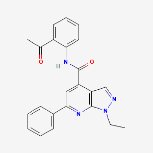 molecular formula C23H20N4O2 B14927846 N-(2-acetylphenyl)-1-ethyl-6-phenyl-1H-pyrazolo[3,4-b]pyridine-4-carboxamide 