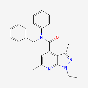 molecular formula C24H24N4O B14927987 N-benzyl-1-ethyl-3,6-dimethyl-N-phenyl-1H-pyrazolo[3,4-b]pyridine-4-carboxamide 