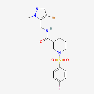 molecular formula C17H20BrFN4O3S B14928002 N-[(4-bromo-1-methyl-1H-pyrazol-5-yl)methyl]-1-[(4-fluorophenyl)sulfonyl]piperidine-3-carboxamide 