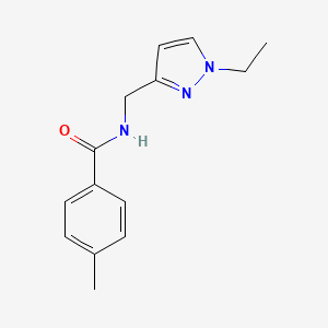 molecular formula C14H17N3O B14928032 N-[(1-ethyl-1H-pyrazol-3-yl)methyl]-4-methylbenzamide 