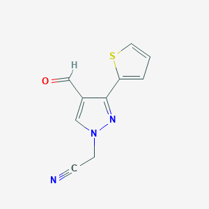 molecular formula C10H7N3OS B1492805 2-(4-甲酰-3-(噻吩-2-基)-1H-吡唑-1-基)丙腈 CAS No. 2092061-97-5