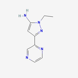 molecular formula C9H11N5 B1492807 1-乙基-3-(吡嗪-2-基)-1H-吡唑-5-胺 CAS No. 2092818-52-3
