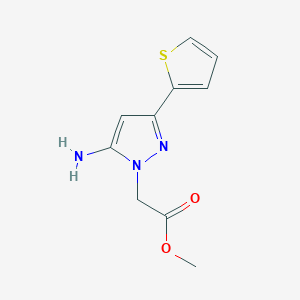 molecular formula C10H11N3O2S B1492808 methyl 2-(5-amino-3-(thiophen-2-yl)-1H-pyrazol-1-yl)acetate CAS No. 2097966-14-6