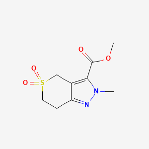 molecular formula C9H12N2O4S B1492812 Methyl 2-methyl-2,4,6,7-tetrahydrothiopyrano[4,3-c]pyrazole-3-carboxylate 5,5-dioxide CAS No. 2098141-10-5