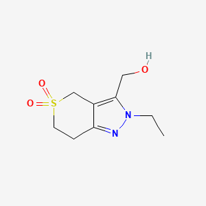 molecular formula C9H14N2O3S B1492814 2-Ethyl-3-(hydroxymethyl)-2,4,6,7-tetrahydrothiopyrano[4,3-c]pyrazole 5,5-dioxide CAS No. 2091167-00-7