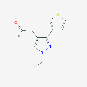 molecular formula C11H12N2OS B1492816 2-(1-ethyl-3-(thiophen-3-yl)-1H-pyrazol-4-yl)acetaldehyde CAS No. 2098135-92-1