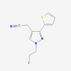 2-(1-(2-fluoroethyl)-3-(thiophen-2-yl)-1H-pyrazol-4-yl)acetonitrile