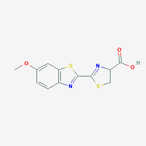 molecular formula C12H9N2NaO3S2 B149282 2-(6-Methoxy-1,3-benzothiazol-2-yl)-4,5-dihydro-1,3-thiazole-4-carboxylic acid CAS No. 3022-11-5