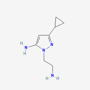 molecular formula C8H14N4 B1492820 1-(2-aminoethyl)-3-cyclopropyl-1H-pyrazol-5-amine CAS No. 2097987-34-1