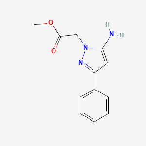 molecular formula C12H13N3O2 B1492822 methyl 2-(5-amino-3-phenyl-1H-pyrazol-1-yl)acetate CAS No. 2098088-36-7
