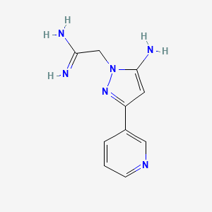 molecular formula C10H12N6 B1492824 2-(5-amino-3-(pyridin-3-yl)-1H-pyrazol-1-yl)acetimidamide CAS No. 2090851-40-2