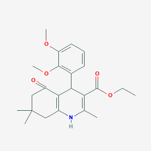 molecular formula C23H29NO5 B14928246 Ethyl 4-(2,3-dimethoxyphenyl)-2,7,7-trimethyl-5-oxo-1,4,5,6,7,8-hexahydroquinoline-3-carboxylate 