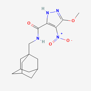 molecular formula C16H22N4O4 B14928275 N-(1-adamantylmethyl)-3-methoxy-4-nitro-1H-pyrazole-5-carboxamide 