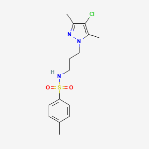 molecular formula C15H20ClN3O2S B14928403 N-[3-(4-chloro-3,5-dimethyl-1H-pyrazol-1-yl)propyl]-4-methylbenzenesulfonamide 