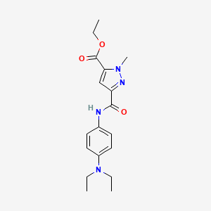 molecular formula C18H24N4O3 B14929031 ethyl 3-{[4-(diethylamino)phenyl]carbamoyl}-1-methyl-1H-pyrazole-5-carboxylate 