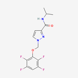 molecular formula C14H13F4N3O2 B14929127 N-(propan-2-yl)-1-[(2,3,5,6-tetrafluorophenoxy)methyl]-1H-pyrazole-3-carboxamide 