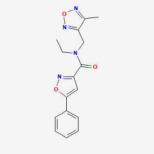 molecular formula C16H16N4O3 B14929143 N-ethyl-N-[(4-methyl-1,2,5-oxadiazol-3-yl)methyl]-5-phenyl-1,2-oxazole-3-carboxamide 