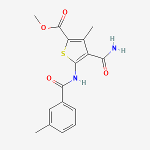 molecular formula C16H16N2O4S B14929194 Methyl 4-carbamoyl-3-methyl-5-{[(3-methylphenyl)carbonyl]amino}thiophene-2-carboxylate 