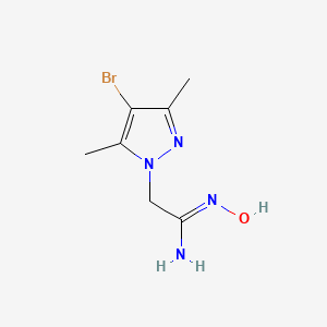 molecular formula C7H11BrN4O B14929491 Acetamide oxime, 2-(4-bromo-3,5-dimethyl-1-pyrazolyl)- 