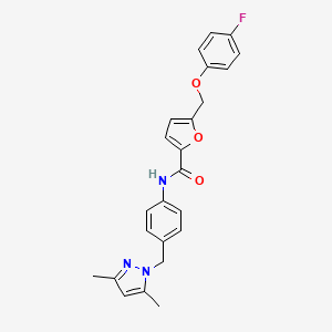 molecular formula C24H22FN3O3 B14929781 N-{4-[(3,5-dimethyl-1H-pyrazol-1-yl)methyl]phenyl}-5-[(4-fluorophenoxy)methyl]-2-furamide 