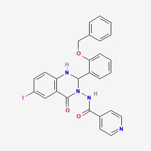 molecular formula C27H21IN4O3 B14929996 N-{2-[2-(benzyloxy)phenyl]-6-iodo-4-oxo-1,4-dihydroquinazolin-3(2H)-yl}pyridine-4-carboxamide 
