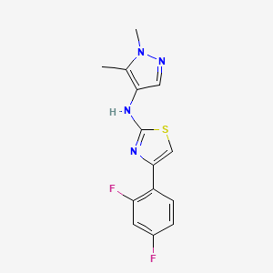 molecular formula C14H12F2N4S B14930278 4-(2,4-difluorophenyl)-N-(1,5-dimethyl-1H-pyrazol-4-yl)-1,3-thiazol-2-amine 
