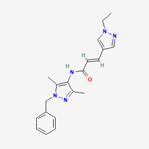 molecular formula C20H23N5O B14930304 N-(1-benzyl-3,5-dimethyl-1H-pyrazol-4-yl)-3-(1-ethyl-1H-pyrazol-4-yl)acrylamide 