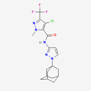 molecular formula C19H21ClF3N5O B14930491 N-[1-(1-Adamantyl)-1H-pyrazol-3-YL]-4-chloro-1-methyl-3-(trifluoromethyl)-1H-pyrazole-5-carboxamide 