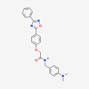 molecular formula C25H24N4O3 B14930555 N-[4-(dimethylamino)benzyl]-2-[4-(3-phenyl-1,2,4-oxadiazol-5-yl)phenoxy]acetamide 