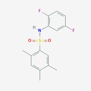molecular formula C15H15F2NO2S B14930627 N-(2,5-difluorophenyl)-2,4,5-trimethylbenzenesulfonamide 