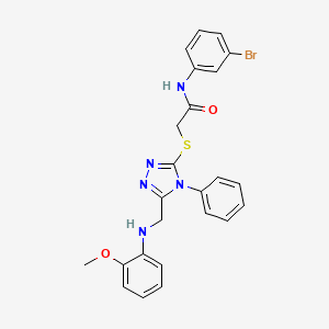molecular formula C24H22BrN5O2S B14930757 N-(3-bromophenyl)-2-[(5-{[(2-methoxyphenyl)amino]methyl}-4-phenyl-4H-1,2,4-triazol-3-yl)sulfanyl]acetamide 
